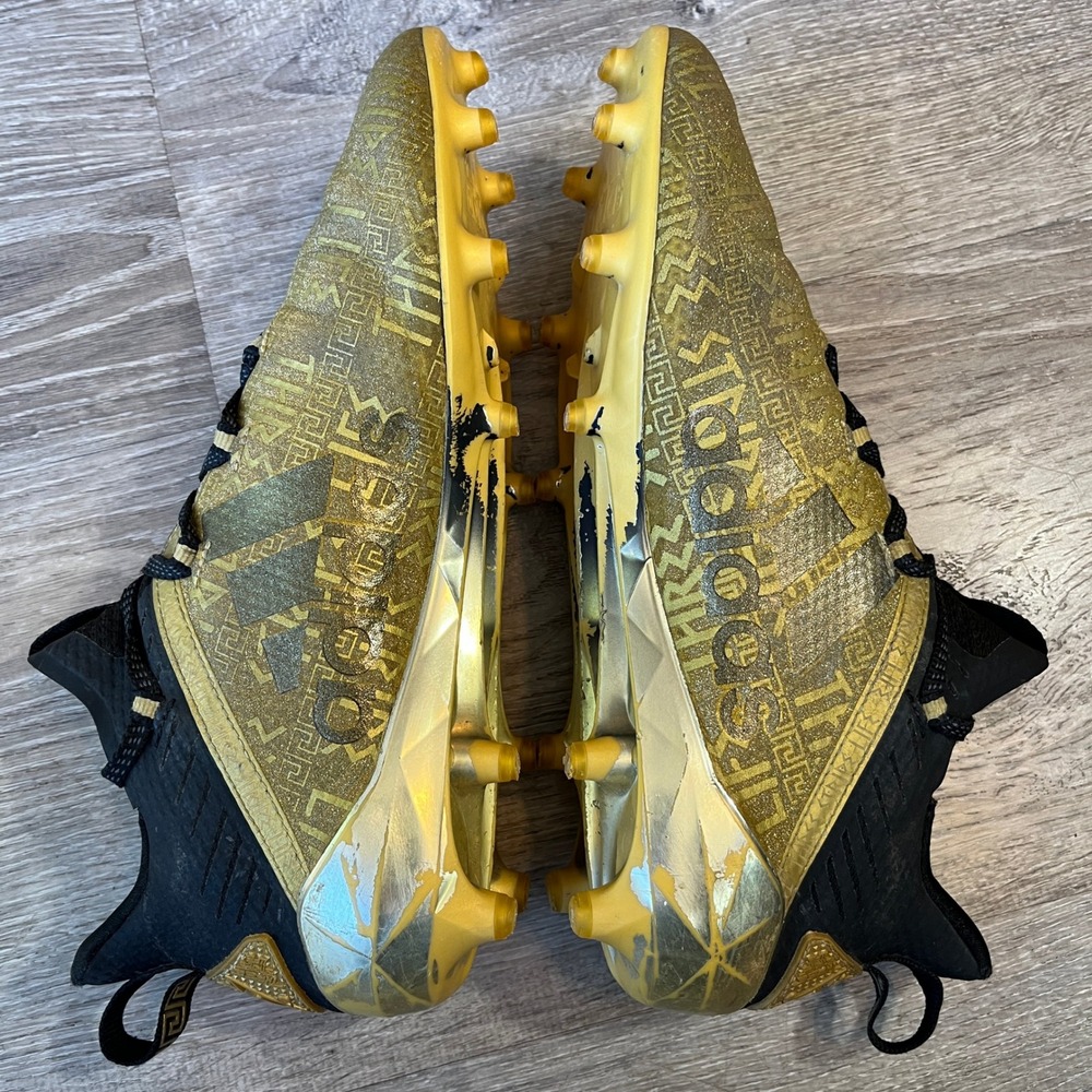 Adidas Adizero 8.0 Three Stripe Life Gold Black Football Cleats EF8597 Mens 9.5